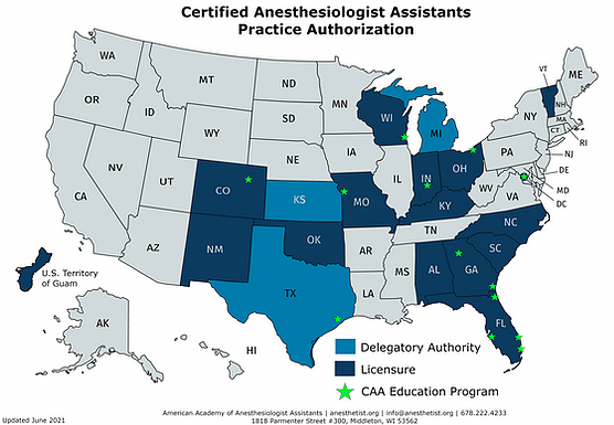 States Anesthesiologist Assistants Can Practice Medicine in the United States